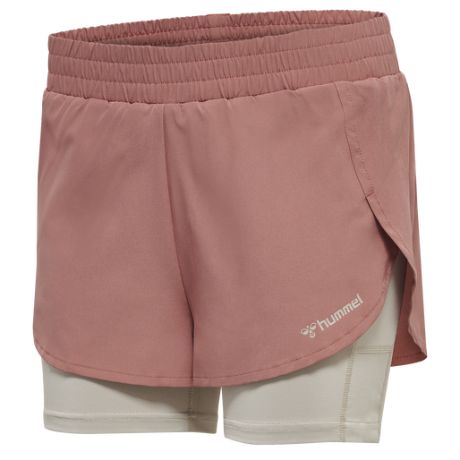 hmlMT TRACK 2 IN 1 SHORTS, WITHERED ROSE, packshot