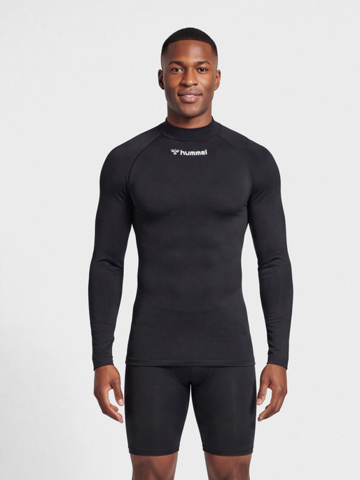 hmlBL COMFORT 2.0 MOCKNECK TEE L/S, BLACK, model
