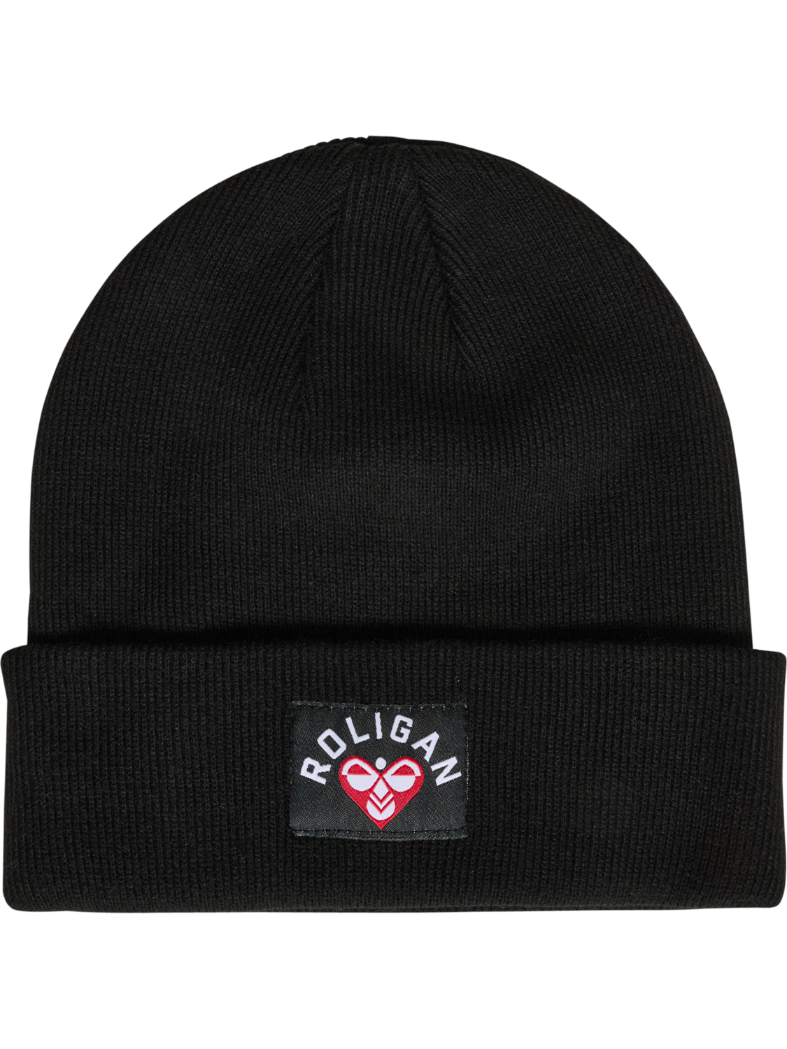 hmlROLIGAN KNITTED BEANIE, BLACK, packshot