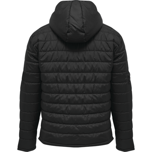 hmlNORTH QUILTED HOOD JACKET, BLACK/ASPHALT, packshot