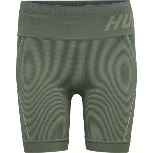 hmlTE CHRISTEL SEAMLESS SHORTS, LILY PAD/ LAUREL WREATH MELANGE, packshot
