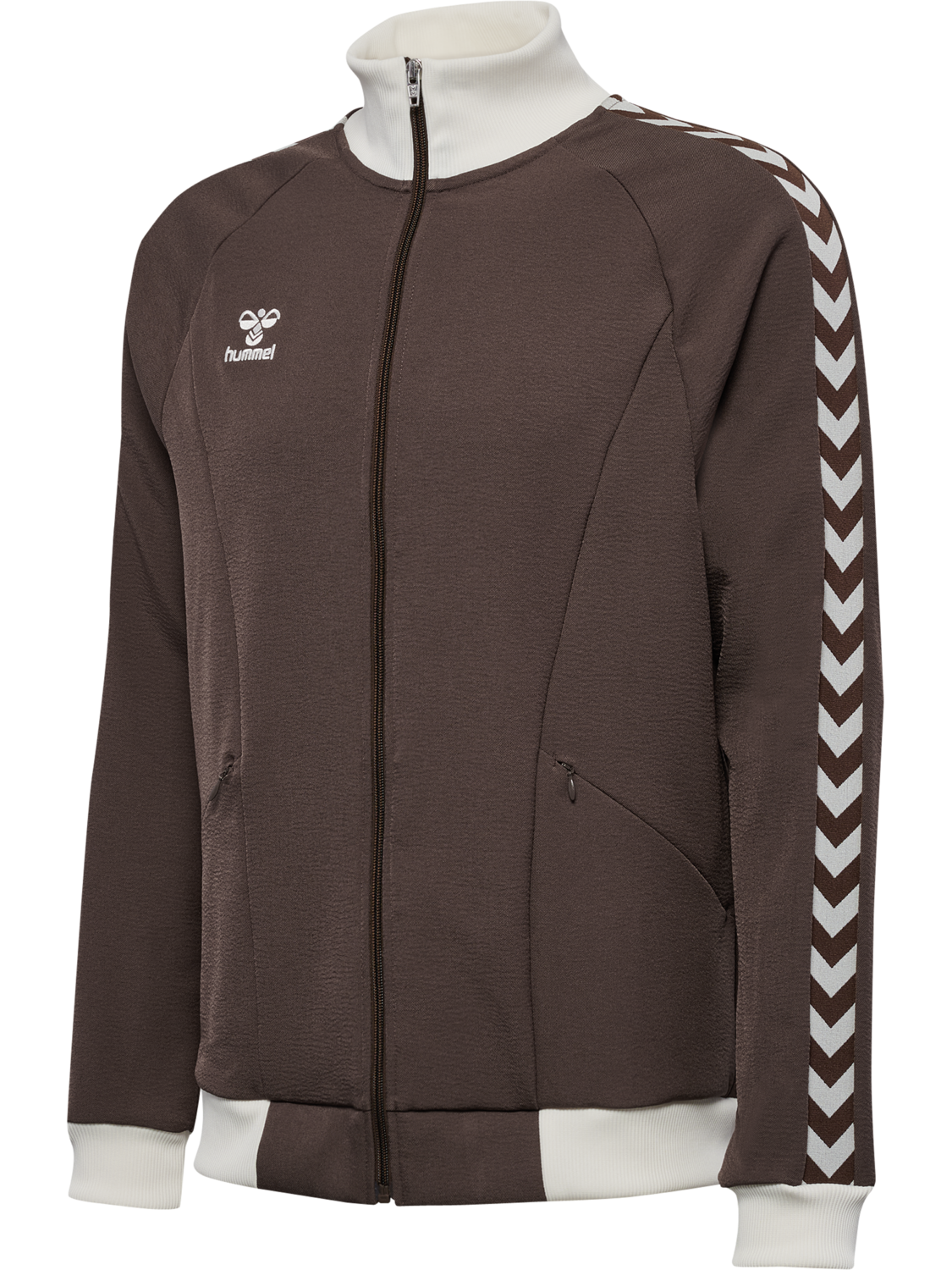 hmlROOT TRACK ZIP JACKET, CHOCOLATE BROWN, packshot