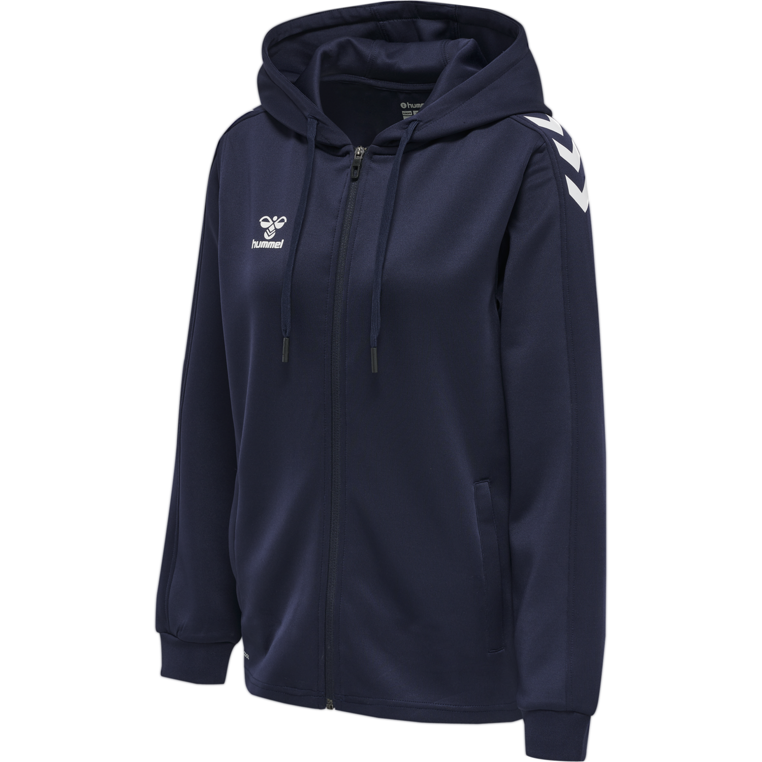 hmlCORE XK POLY ZIP HOOD SWEAT WOMA, MARINE, packshot