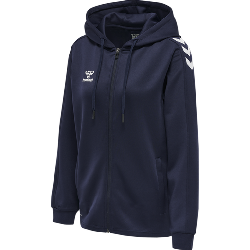 hmlCORE XK POLY ZIP HOOD SWEAT WOMA, MARINE hmlCORE XK POLY ZIP HOOD SWEAT WOMA, MARINE, packshot