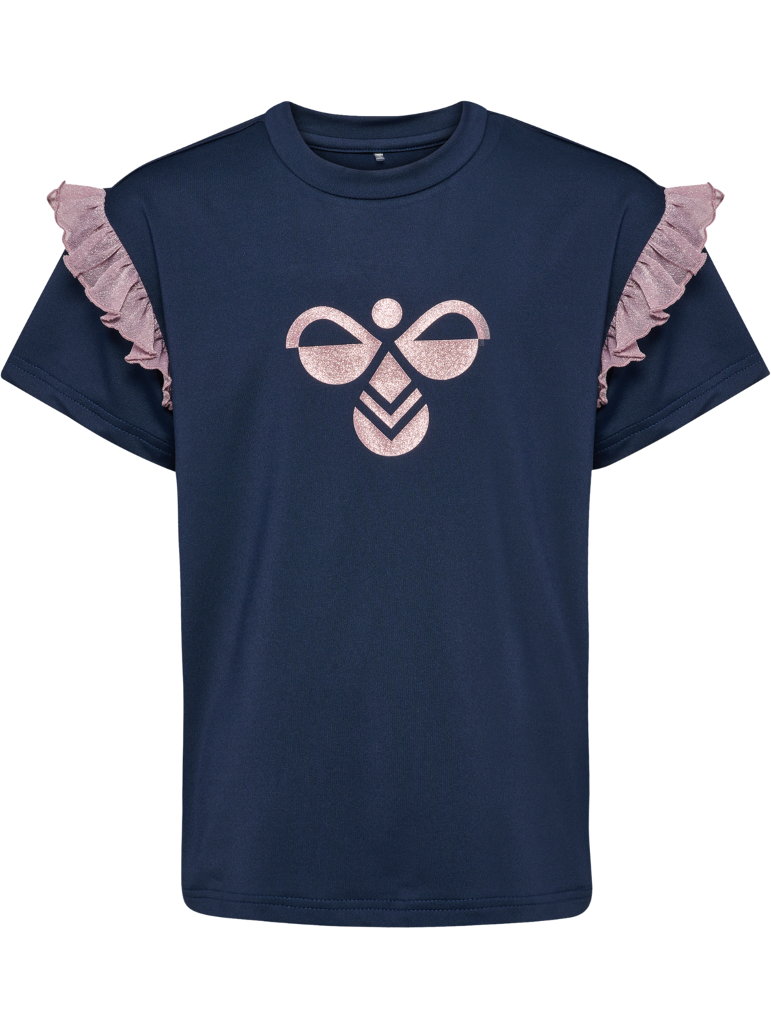 hmlJR MIX GLITTER T-SHIRT S/S, BLACK IRIS, packshot