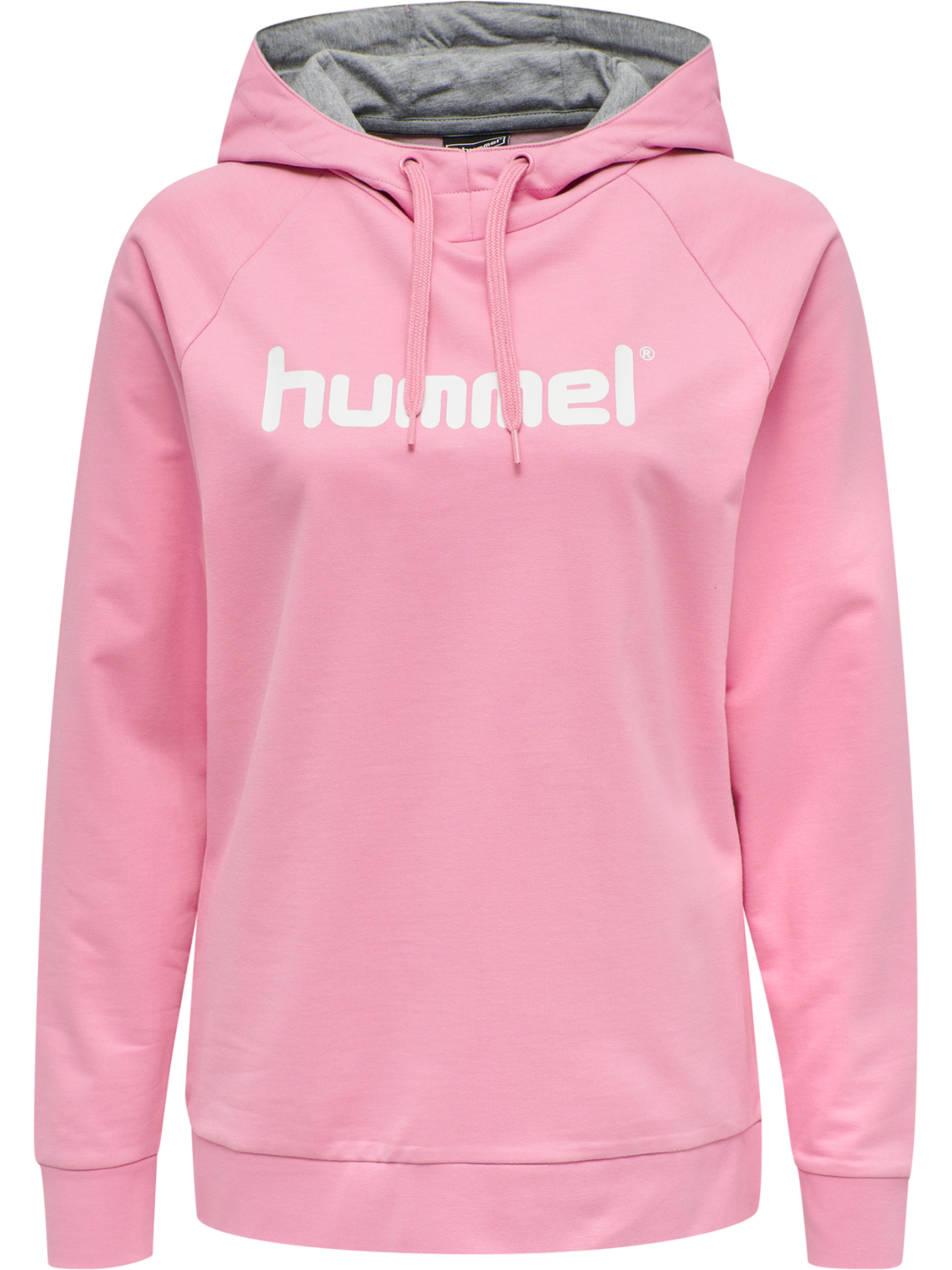 HUMMEL GO COTTON LOGO HOODIE WOMAN, COTTON CANDY, packshot