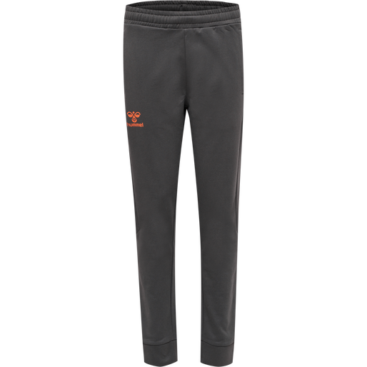 hmlOFFGRID COTTON PANTS KIDS, FORGED IRON/NASTURIUM, packshot