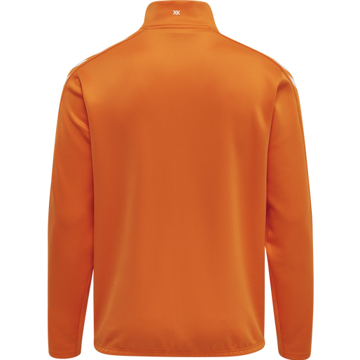 hmlCORE XK HALF ZIP POLY SWEAT, ORANGE TIGER, packshot
