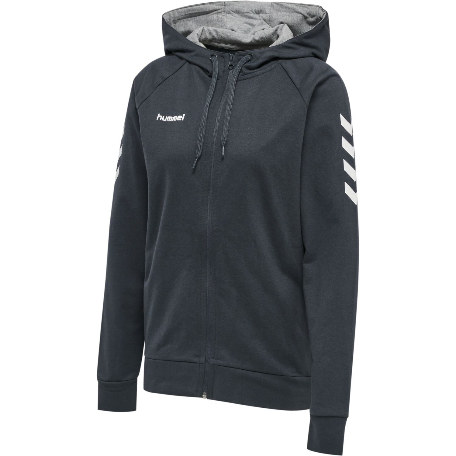 HUMMEL GO COTTON ZIP HOODIE WOMAN, INDIA INK, packshot