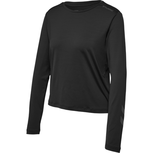 hmlMT TAYLOR T-SHIRT L/S, BLACK, packshot