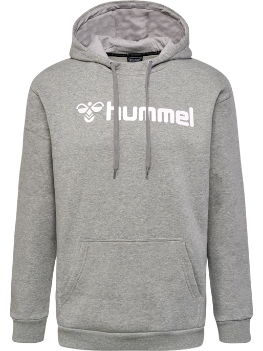hmlMOVER COTTON HOODIE, GREY MELANGE, packshot