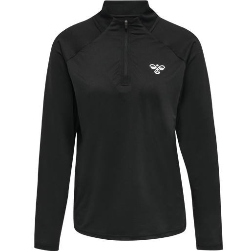 hmlGG12 TRAINING 1/2 ZIP SWEAT WOMAN, BLACK, packshot