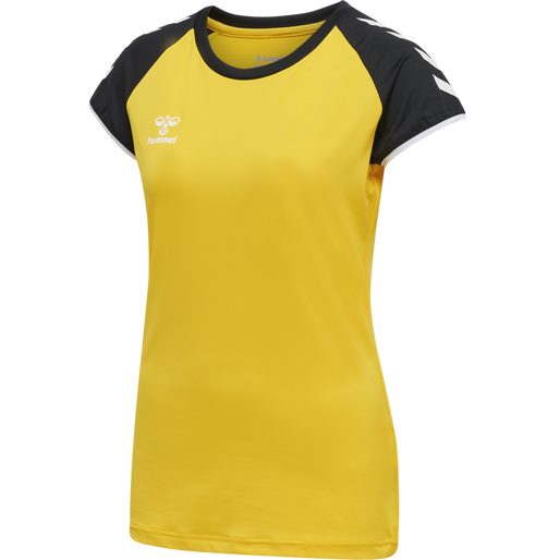 hmlCORE VOLLEY STRETCH TEE WO, BLAZING YELLOW, packshot
