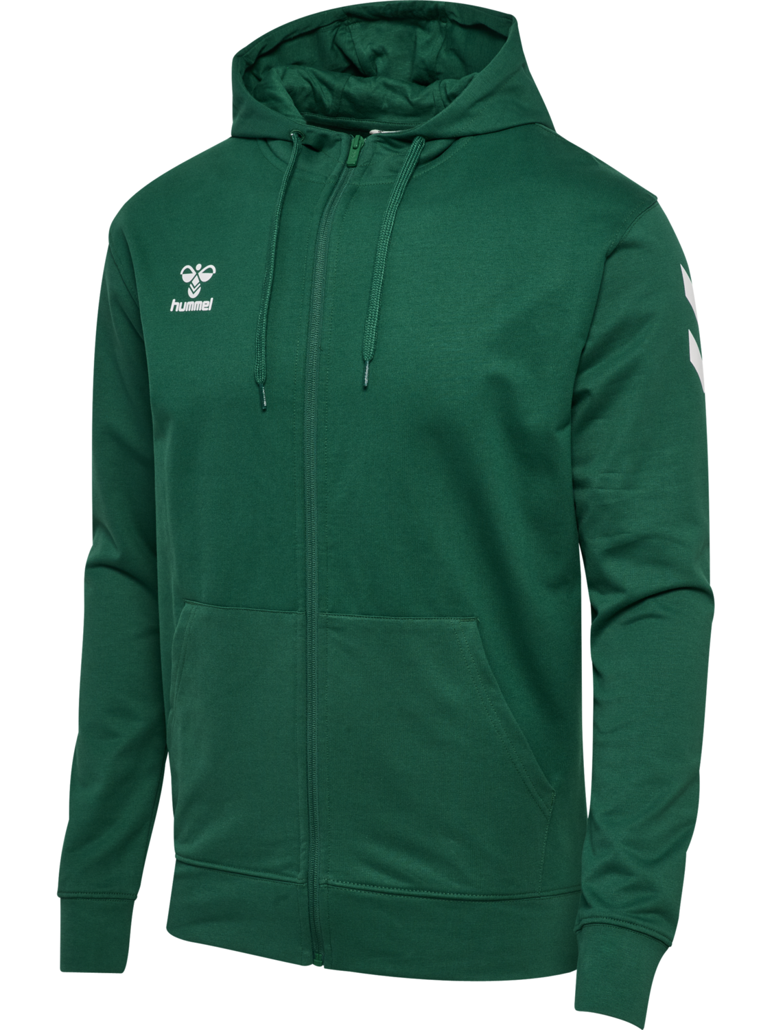 hmlGO 2.0 CHEVRON ZIP HOODIE, EVERGREEN, packshot