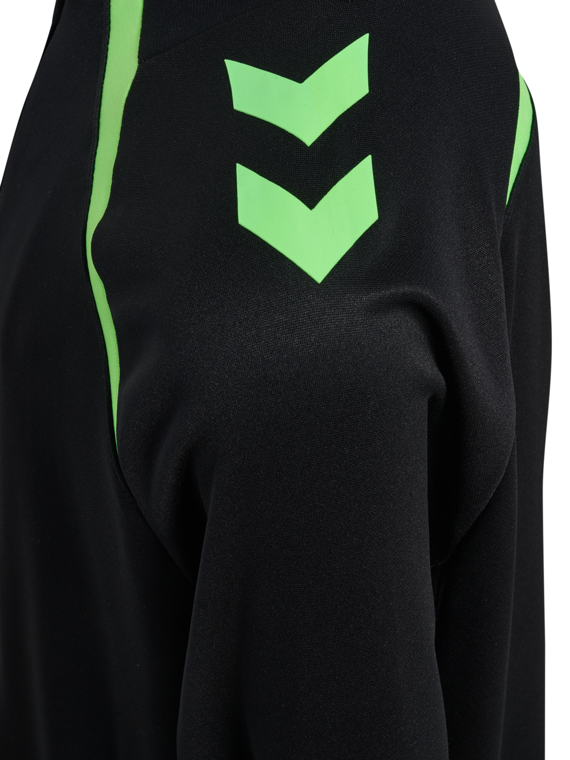 hmlLEAD 2.0 TRACK ZIP JACKET KIDS, BLACK/GREEN GECKO, packshot