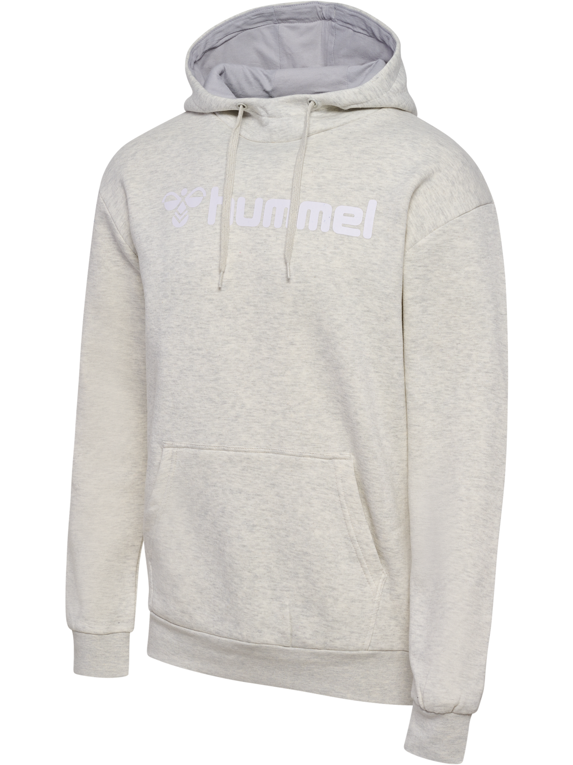 hmlMOVER COTTON HOODIE, EGRET MELANGE, packshot
