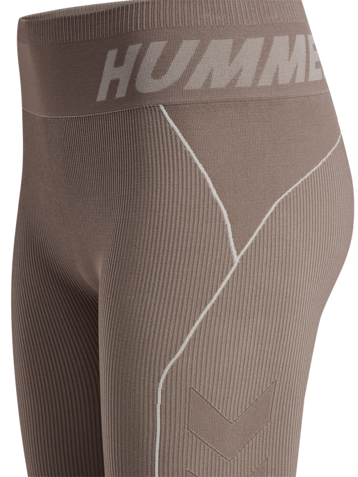 hmlTE CHRISTEL SEAMLESS MW TIGHTS, CHATEAU GRAY/DRIFTWOOD MELANGE hmlTE CHRISTEL SEAMLESS MW TIGHTS, CHATEAU GRAY/DRIFTWOOD MELANGE, packshot