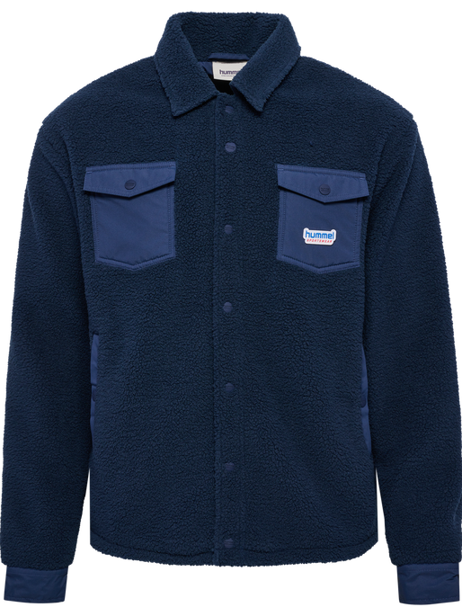 hmlFLEECE OVERSHIRT SPORTSWEAR, DRESS BLUES, packshot