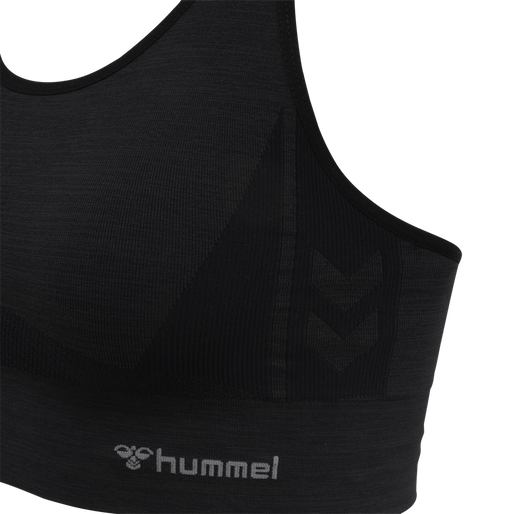 hmlCLEA SEAMLESS  SPORTS TOP, BLACK MELANGE, packshot