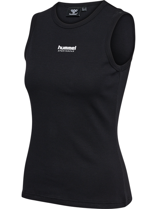 hmlLGC ASLY RIB TANK TOP, BLACK, packshot