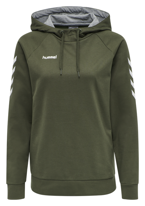 HUMMEL GO COTTON HOODIE WOMAN, GRAPE LEAF, packshot