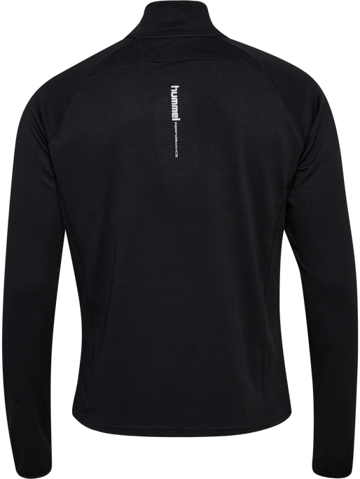 hmlPULSE HALF ZIP MIDLAYER, BLACK hmlPULSE HALF ZIP MIDLAYER, BLACK, packshot