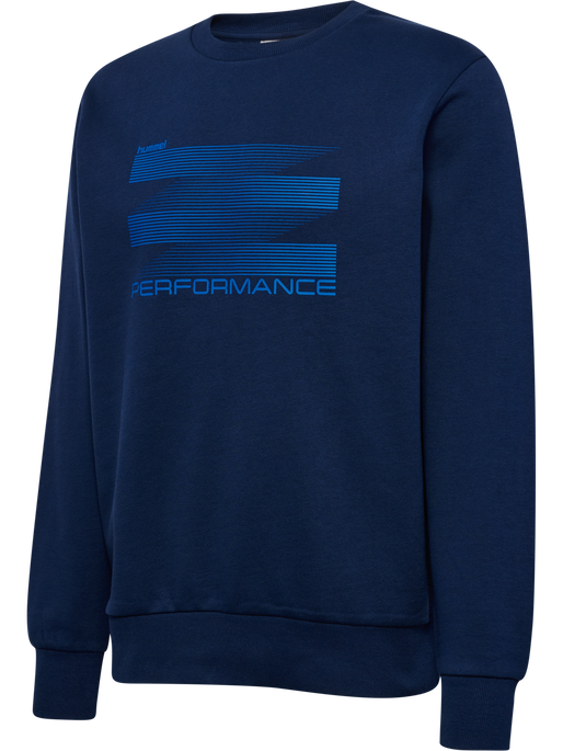 hmlGRAPHIC CREWNECK, DRESS BLUES, packshot