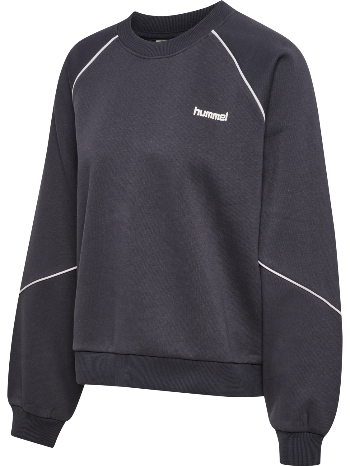 hmlKEEPER W BOXY PIPING CREWNECK, EBONY, packshot