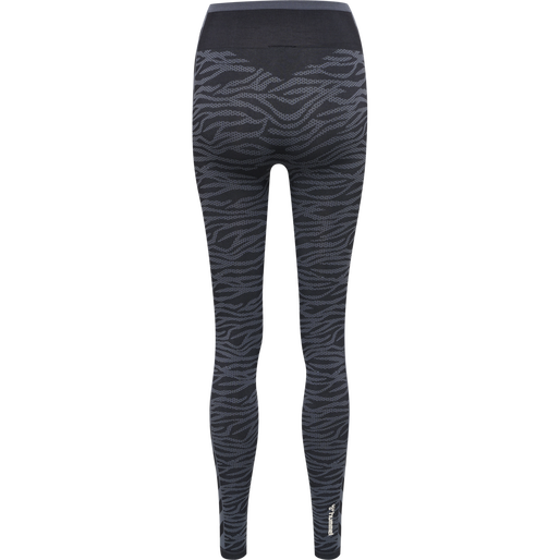 hmlMT SAGA SEAMLESS MW TIGHTS, BLACK/ASPHALT MELANGE, packshot