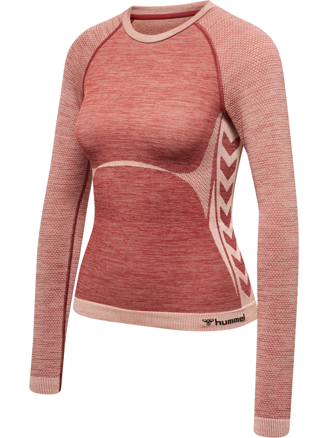 hmlCLEA SEAMLESS TIGHT T-SHIRT L/S, WITHERED ROSE/ROSE TAN MELANGE, packshot