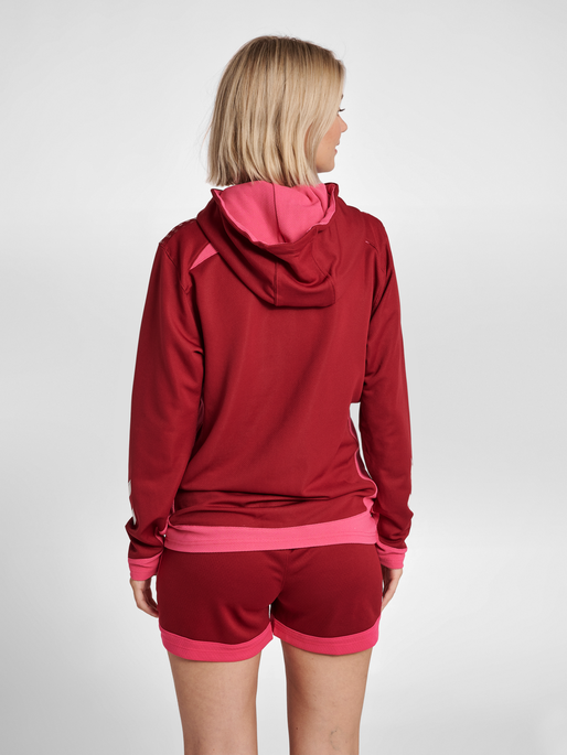 hmlLEAD WOMEN POLY HOODIE, BIKING RED, model
