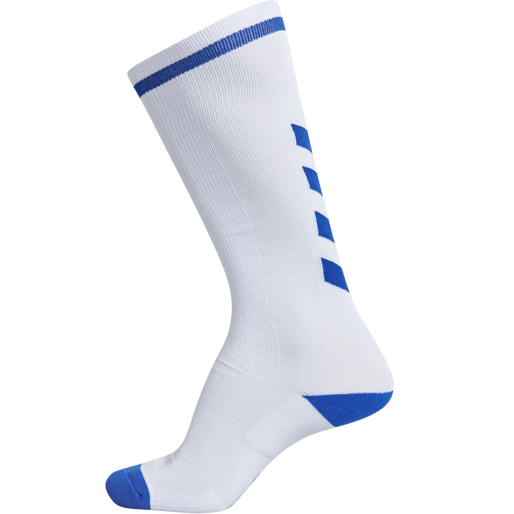 ELITE INDOOR SOCK HIGH, WHITE/TRUE BLUE, packshot