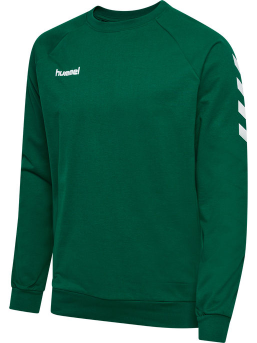 HUMMEL GO COTTON SWEATSHIRT, EVERGREEN, packshot