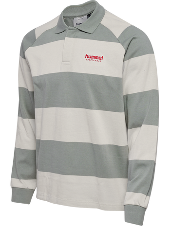 hmlLOOSE STRIPED POLO L/S, BELGIAN BLOCK hmlLOOSE STRIPED POLO L/S, BELGIAN BLOCK, packshot