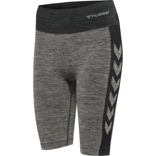 hmlCLEA SEAMLESS CYCLING SHORTS, CHATEAU GRAY/BLACK MELANGE, packshot