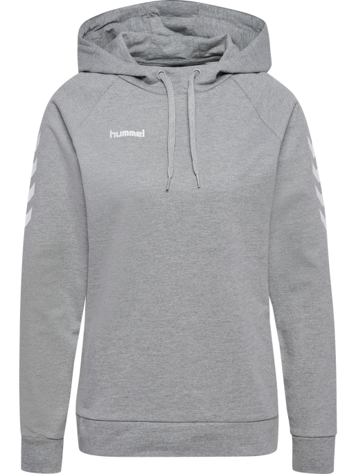 HMLGO COTTON HOODIE WOMAN, GREY MELANGE, packshot