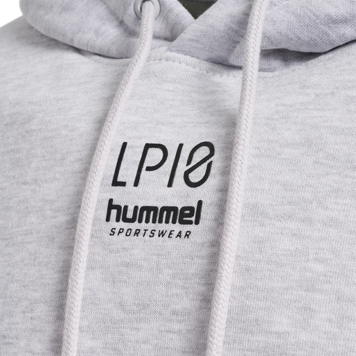 hmlLP10 BOXY SWEAT HOODIE, LIGHT GREY MELANGE hmlLP10 BOXY SWEAT HOODIE, LIGHT GREY MELANGE, packshot