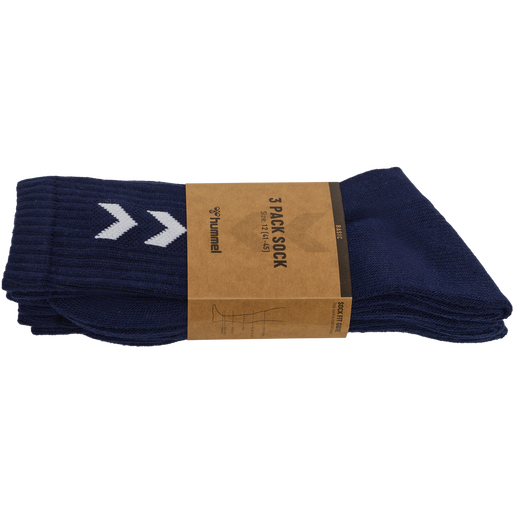3-Pack Basic Sock, MARINE, packshot