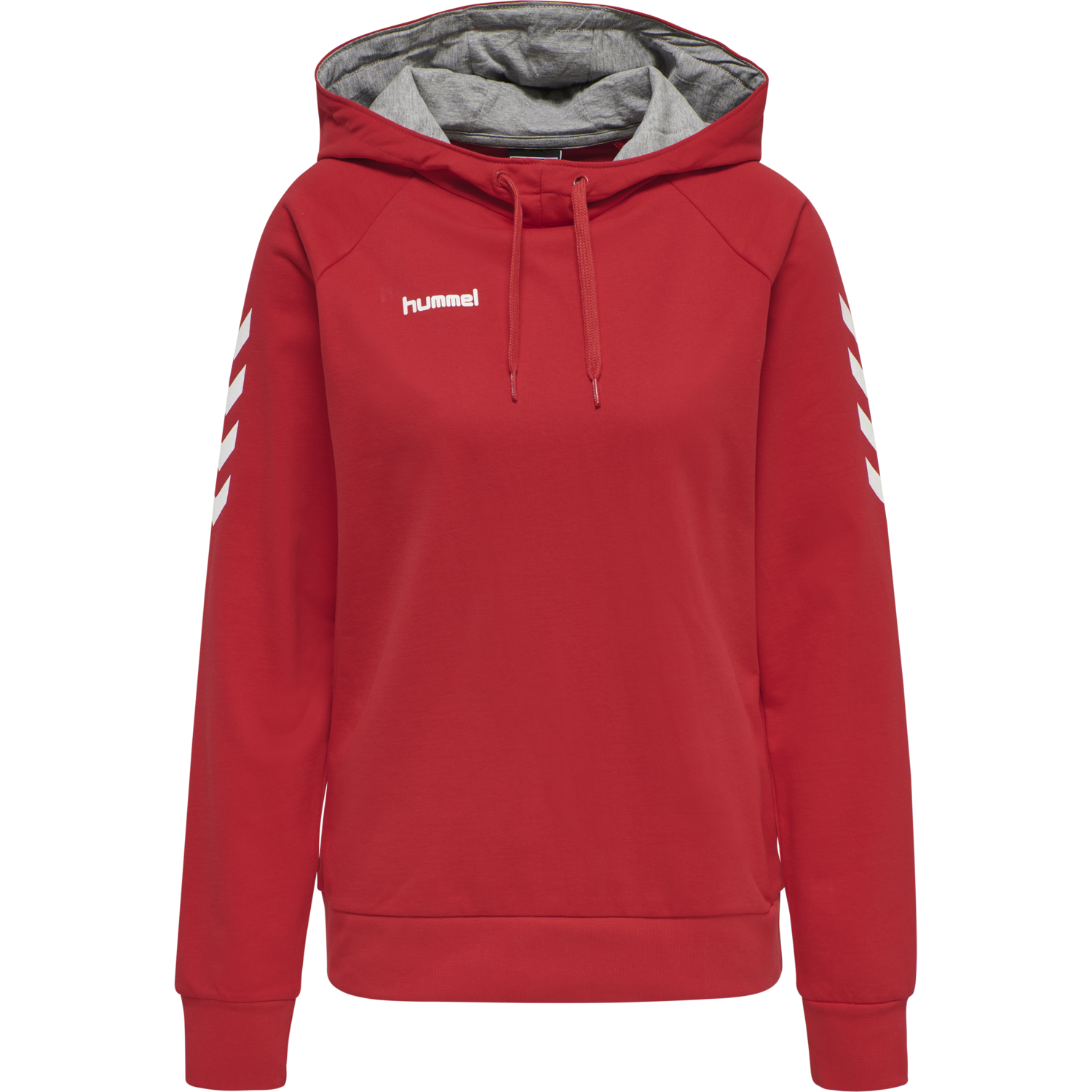 HUMMEL GO COTTON HOODIE WOMAN, TRUE RED, packshot