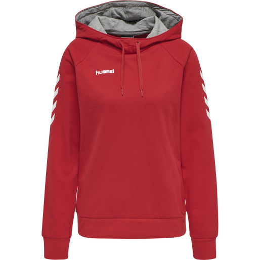 HMLGO COTTON HOODIE WOMAN, TRUE RED HMLGO COTTON HOODIE WOMAN, TRUE RED, packshot