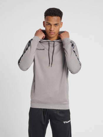 hmlAUTHENTIC POLY HOODIE, GREY MELANGE, model