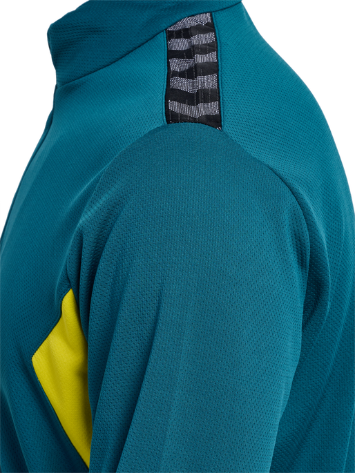 hmlAUTHENTIC HALF ZIP SWEAT, BLUE CORAL/SULPHUR SPRING, packshot