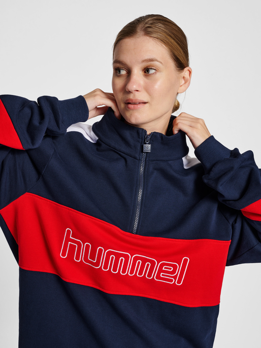 hmlIC CLAUDE HALF ZIP SWEATSHIRT, 7666, model