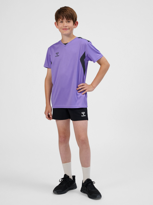 hmlAUTHENTIC PL JERSEY S/S KIDS, DAHLIA PURPLE/ASPHALT, model