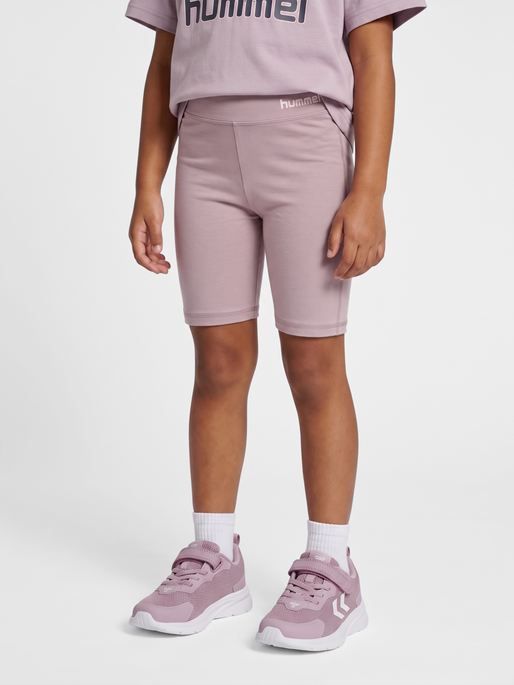 hmlJR HIGH RISE SHORT TIGHTS, SEA FOG, model