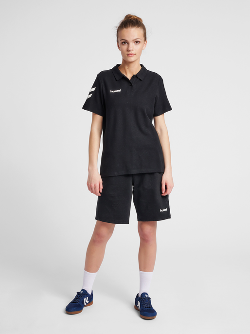 HUMMEL GO COTTON POLO WOMAN, BLACK, model