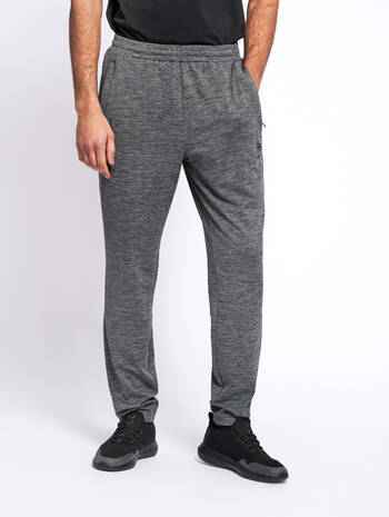 hmlASTON TAPERED PANTS, DARK GREY MELANGE, model