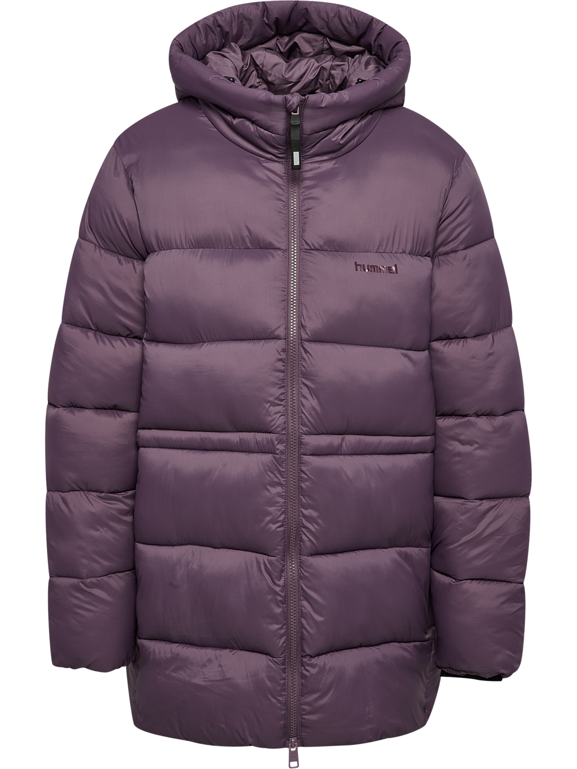 hmlMID LENGHT W PUFFER JACKET, BLACK PLUM, packshot