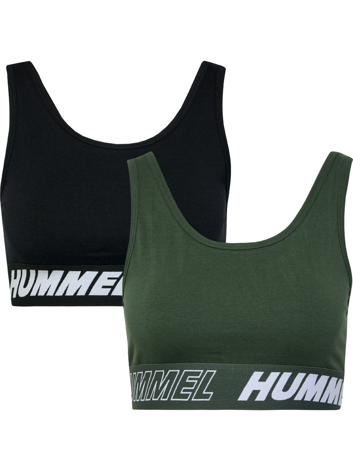hmlTE MAJA 2-PACK COTTON SPORTS TOP, BLACK/CLIMBING IVY, packshot