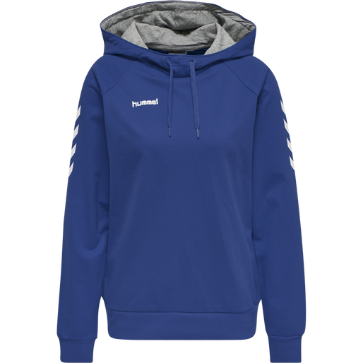 HUMMEL GO COTTON HOODIE WOMAN, TRUE BLUE, packshot